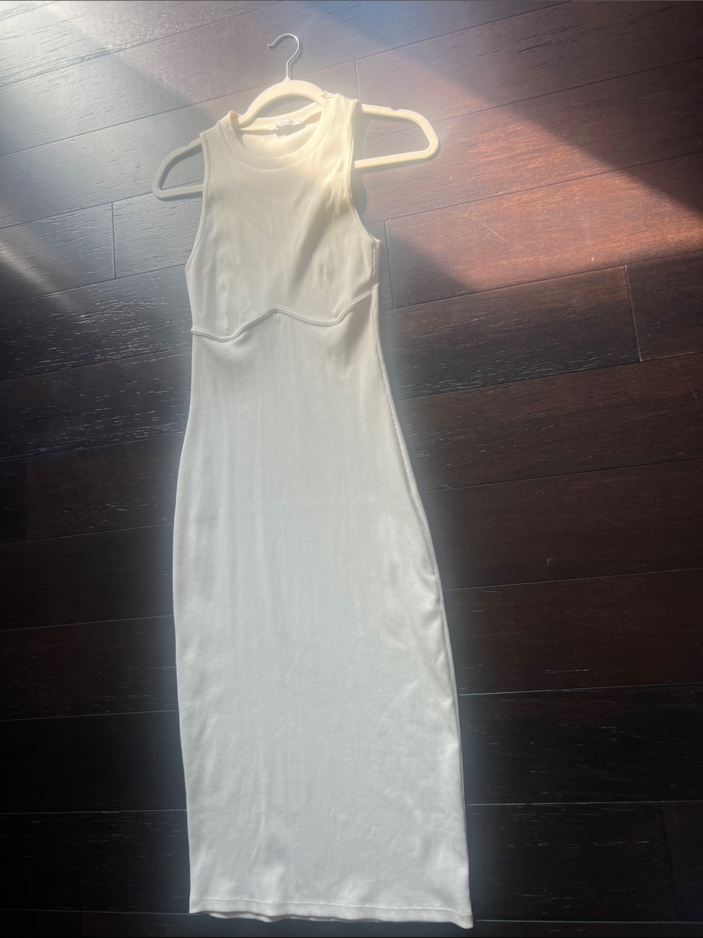 Zara Cream Sleeveless Midi Dress